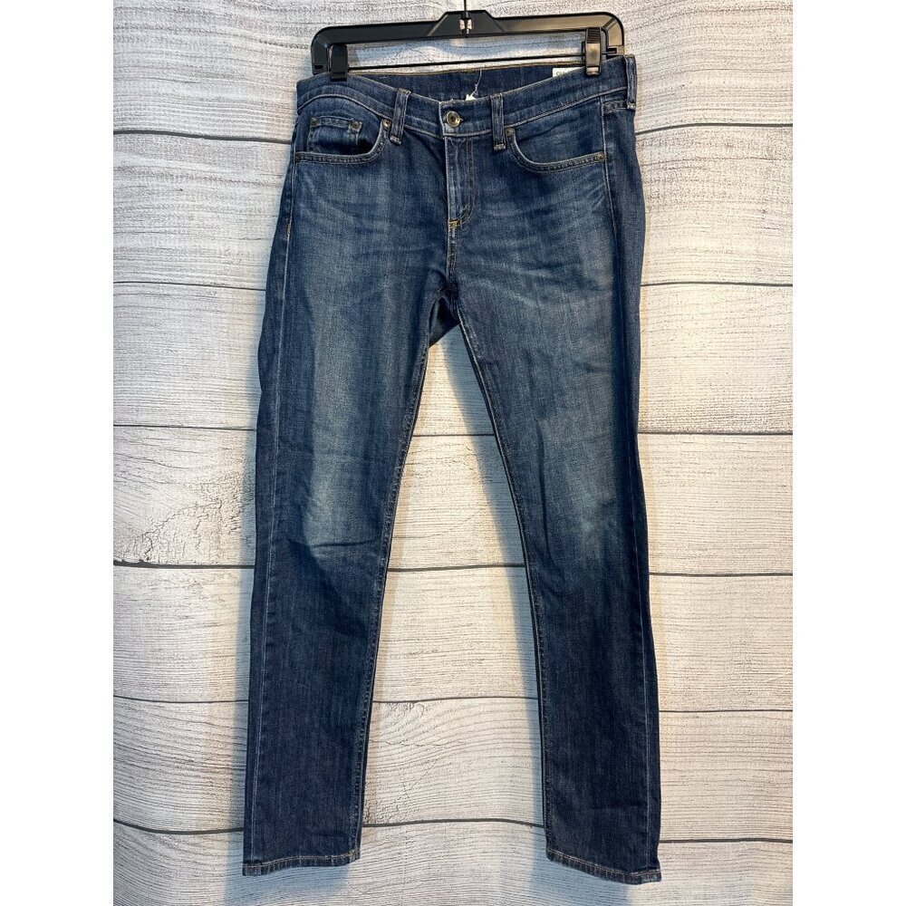 rag & bone Straight Leg Jeans in Medium Dark Blue Wash